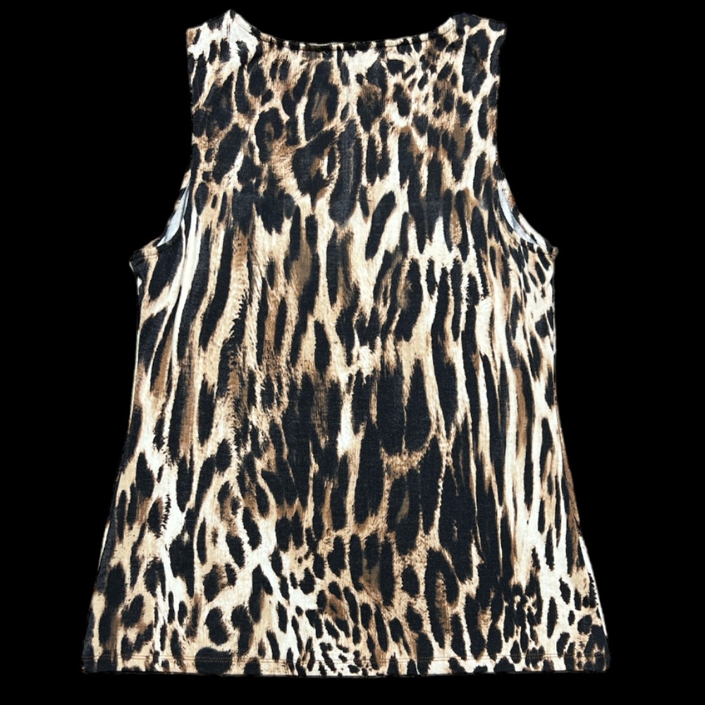 Vintage 1990s Realistic Tiger Print Sleeveless stretch Tank shirt top - Picture 2 of 3